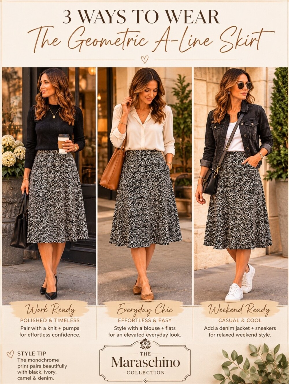 Liz Claiborne Geometric A-Line Skirt Office Classic | XL - Picture 6 of 9